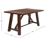 SAFAVIEH Laverna Brown Rectangle Dining Table - 57" W x 36" L x 30" H - 57Wx36Dx30H