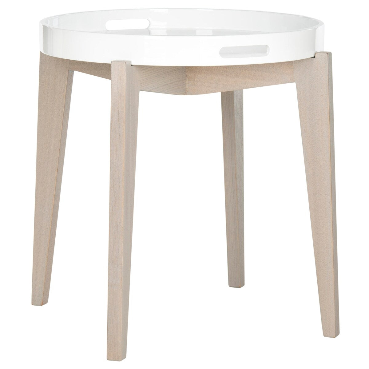 SAFAVIEH Lavona White And Grey Lacquer Side Table - 19.6" x 19.6" x 21.3" - 20Wx20Dx21H