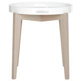 SAFAVIEH Lavona White And Grey Lacquer Side Table - 19.6" x 19.6" x 21.3" - 20Wx20Dx21H