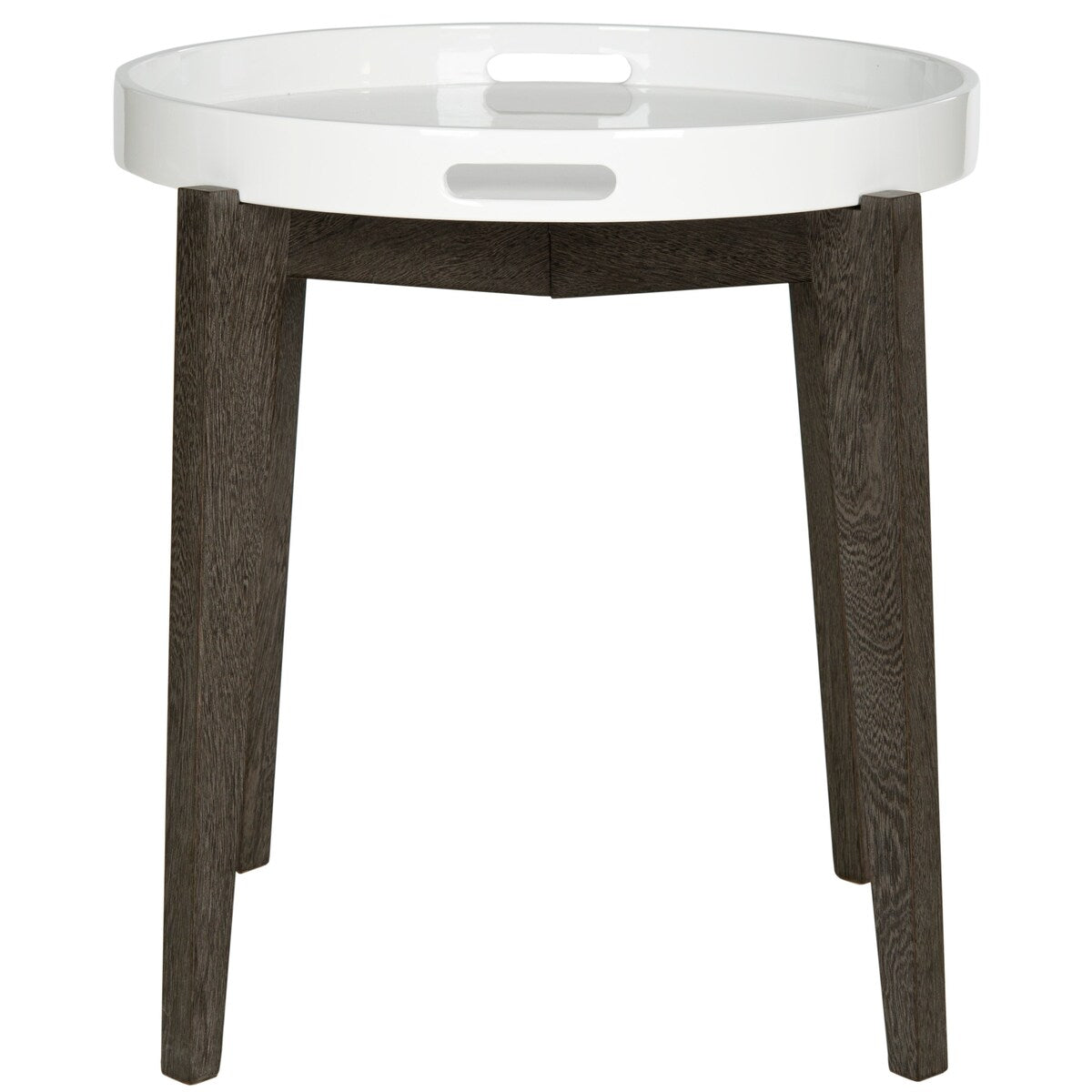 SAFAVIEH Lavona White And Grey Lacquer Side Table - 19.6" x 19.6" x 21.3" - 20Wx20Dx21H