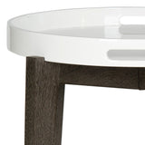 SAFAVIEH Lavona White And Grey Lacquer Side Table - 19.6" x 19.6" x 21.3" - 20Wx20Dx21H