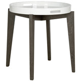 SAFAVIEH Lavona White And Grey Lacquer Side Table - 19.6" x 19.6" x 21.3" - 20Wx20Dx21H