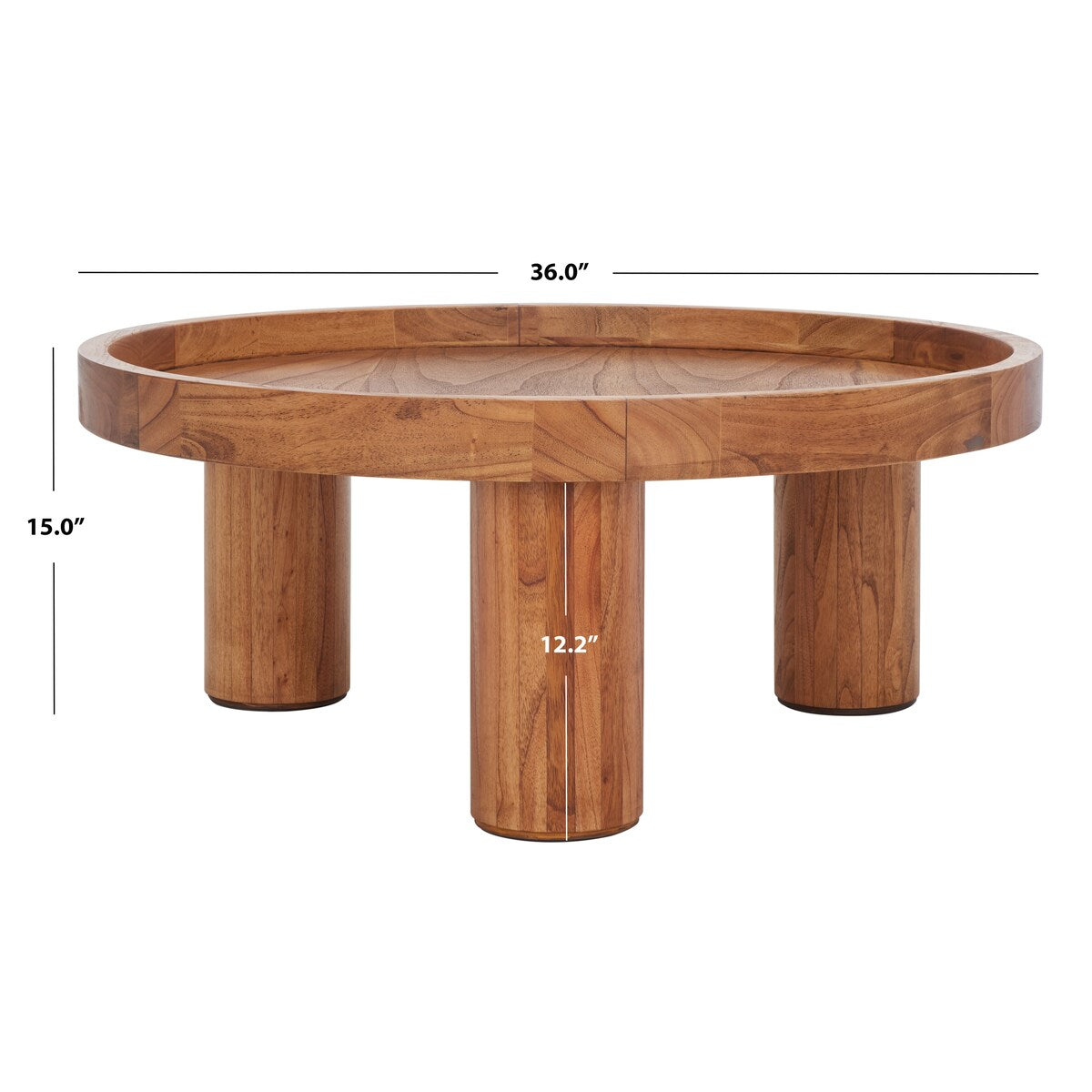 SAFAVIEH Leena 3 Leg Round Coffee Table - 36" W x 36" D x 15" H - 36Wx36Dx15H