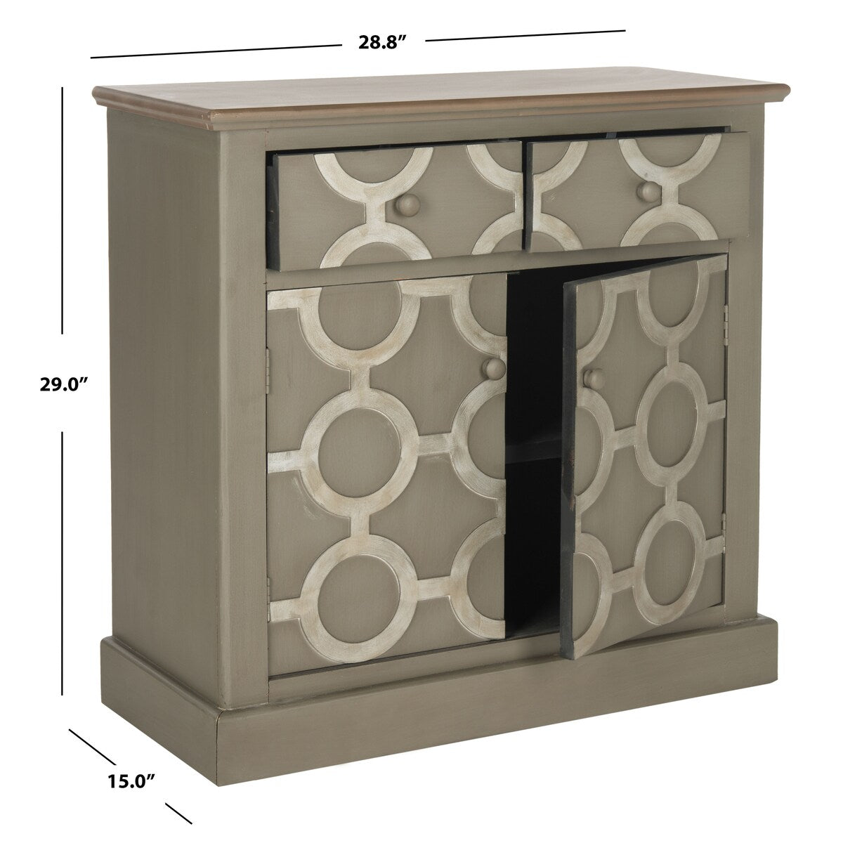 SAFAVIEH Leitha Grey Storage Chest - 29Wx15Dx29H