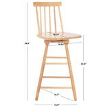 SAFAVIEH Lelah Swivel 25-inch Counter Stool - 17 In. W x 17 In. D x 40 In. H - 17Wx17Dx40H