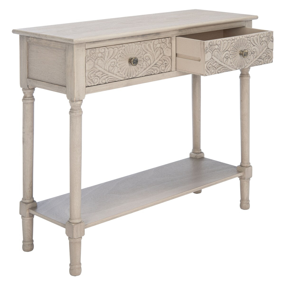 SAFAVIEH Leonia 2-Drawer Console Table - 35.5" W x 13" L x 29.5" H - 36Wx13Dx30H