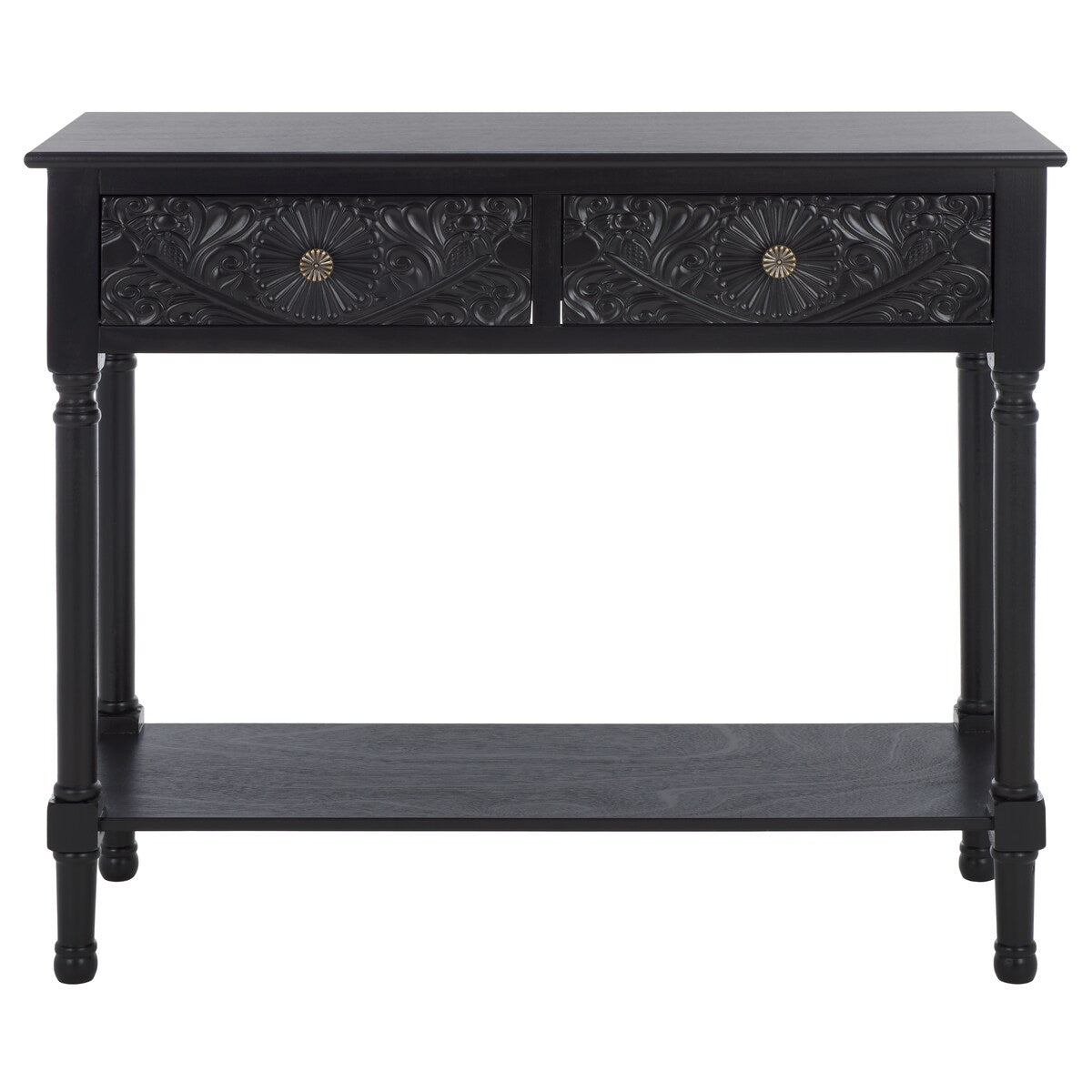 SAFAVIEH Leonia 2-Drawer Console Table - 35.5" W x 13" L x 29.5" H - 36Wx13Dx30H