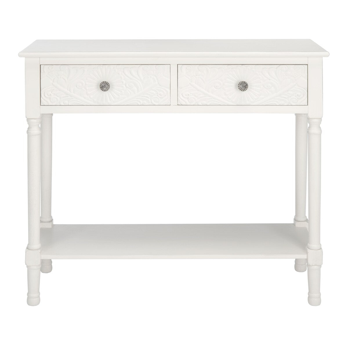 SAFAVIEH Leonia 2-Drawer Console Table - 35.5" W x 13" L x 29.5" H - 36Wx13Dx30H