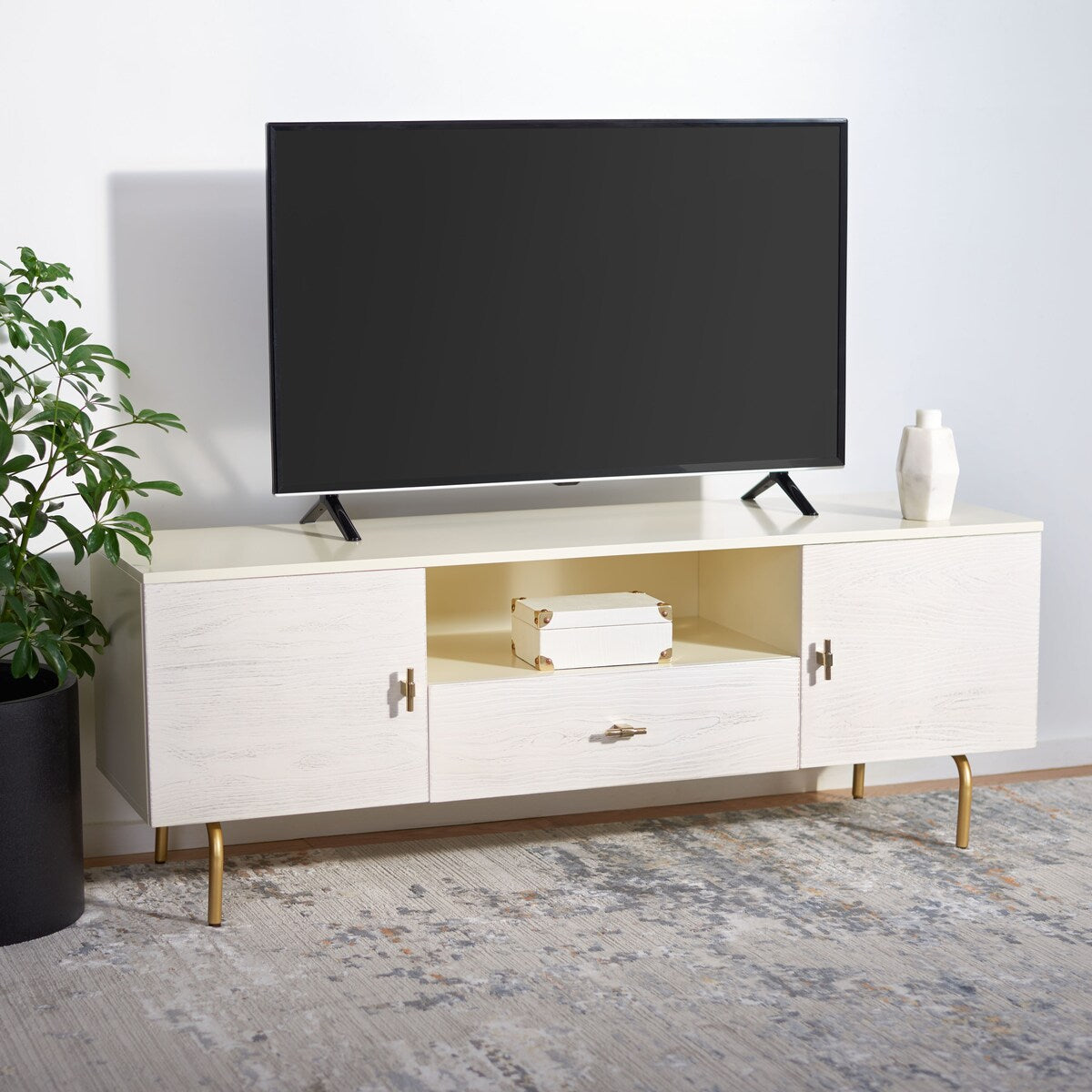 SAFAVIEH Lerke Media TV Stand - 54" W x 15.7" L x 19.7" H - 54Wx16Dx20H