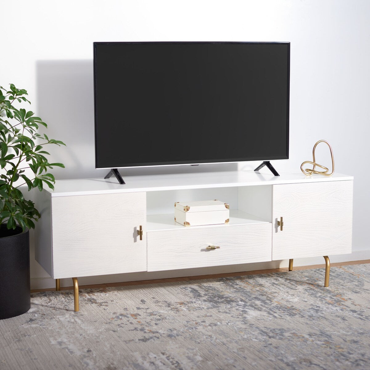 SAFAVIEH Lerke Media TV Stand - 54" W x 15.7" L x 19.7" H - 54Wx16Dx20H