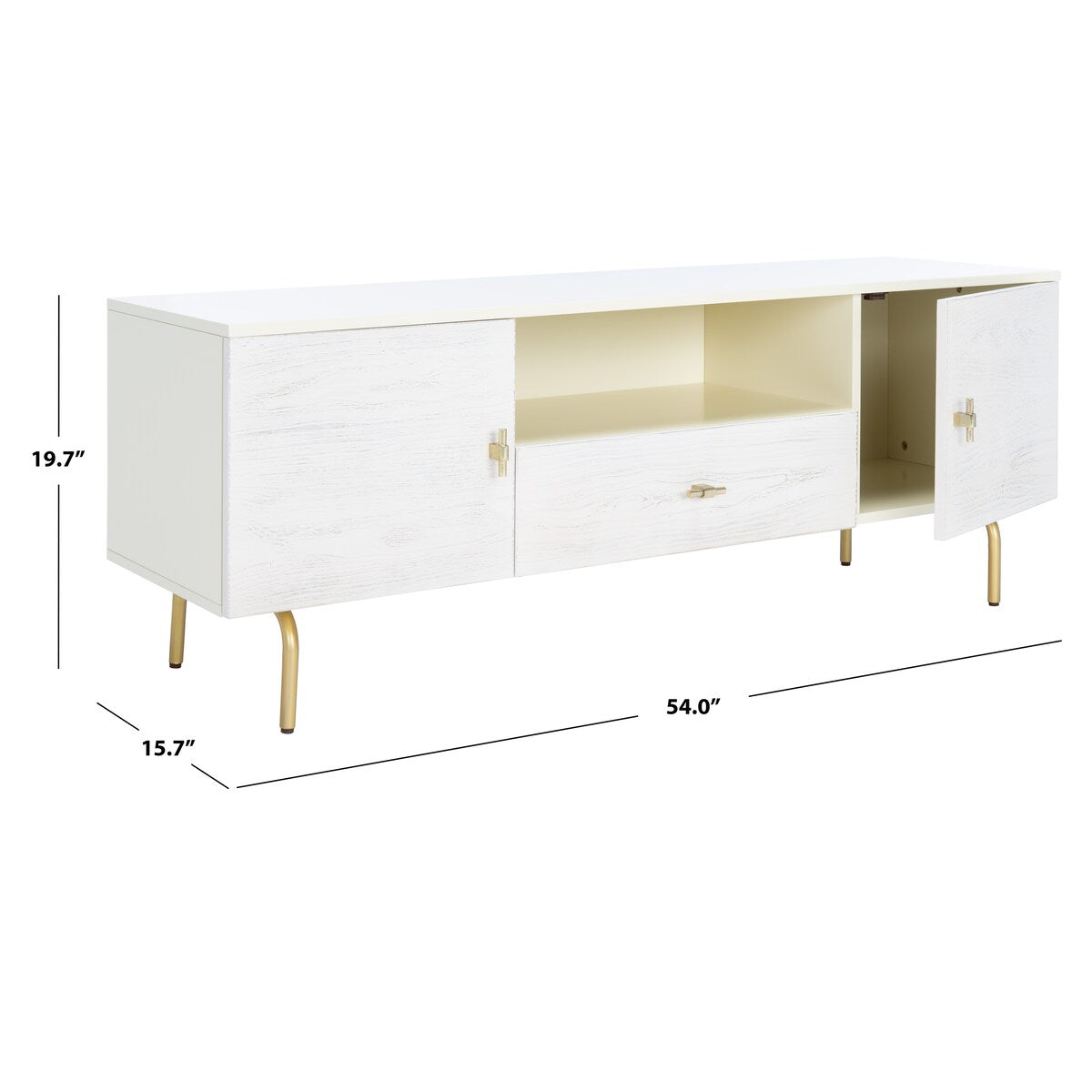 SAFAVIEH Lerke Media TV Stand - 54" W x 15.7" L x 19.7" H - 54Wx16Dx20H