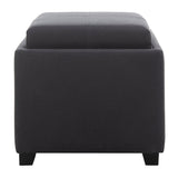 SAFAVIEH Lesia Storage Brown Leather Tray Ottoman