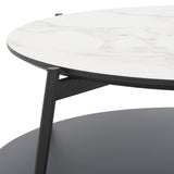 SAFAVIEH Lesta Modern 2-Tier Round Coffee Table - 24 In. W x 24 In. D x 16 In. H - 24Wx24Dx16H