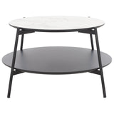 SAFAVIEH Lesta Modern 2-Tier Round Coffee Table - 24 In. W x 24 In. D x 16 In. H - 24Wx24Dx16H