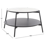 SAFAVIEH Lesta Modern 2-Tier Round Coffee Table - 24 In. W x 24 In. D x 16 In. H - 24Wx24Dx16H