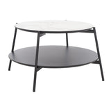 SAFAVIEH Lesta Modern 2-Tier Round Coffee Table - 24 In. W x 24 In. D x 16 In. H - 24Wx24Dx16H