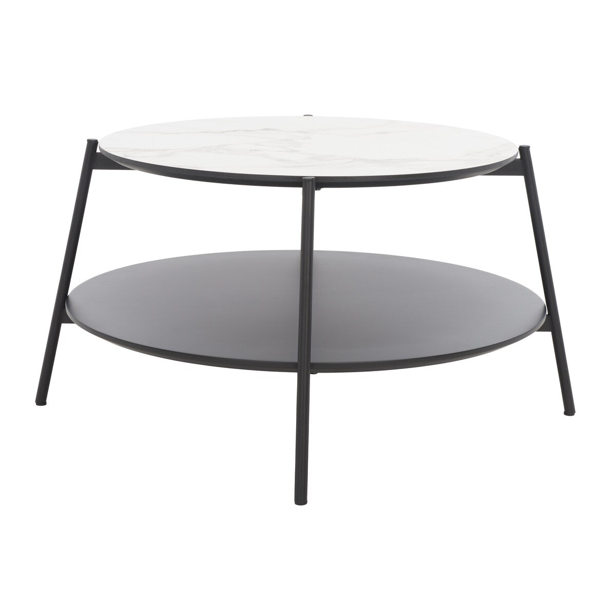 SAFAVIEH Lesta Modern 2-Tier Round Coffee Table - 24 In. W x 24 In. D x 16 In. H - 24Wx24Dx16H