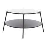 SAFAVIEH Lesta Modern 2-Tier Round Coffee Table - 24 In. W x 24 In. D x 16 In. H - 24Wx24Dx16H