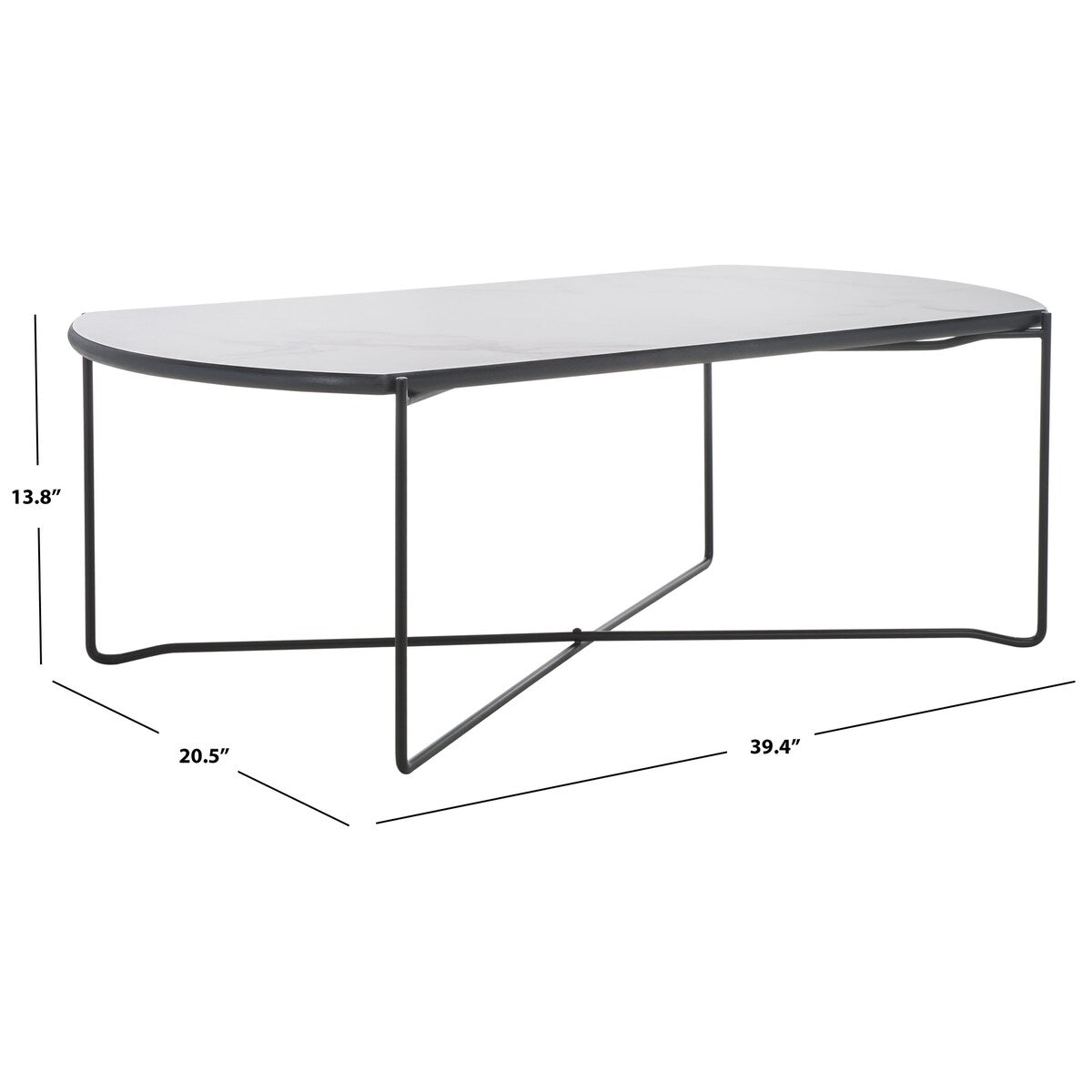 SAFAVIEH Leva Coffee Table - 39.4 In. W x 20.5 In. D x 13.8 In. H - 39Wx21Dx14H