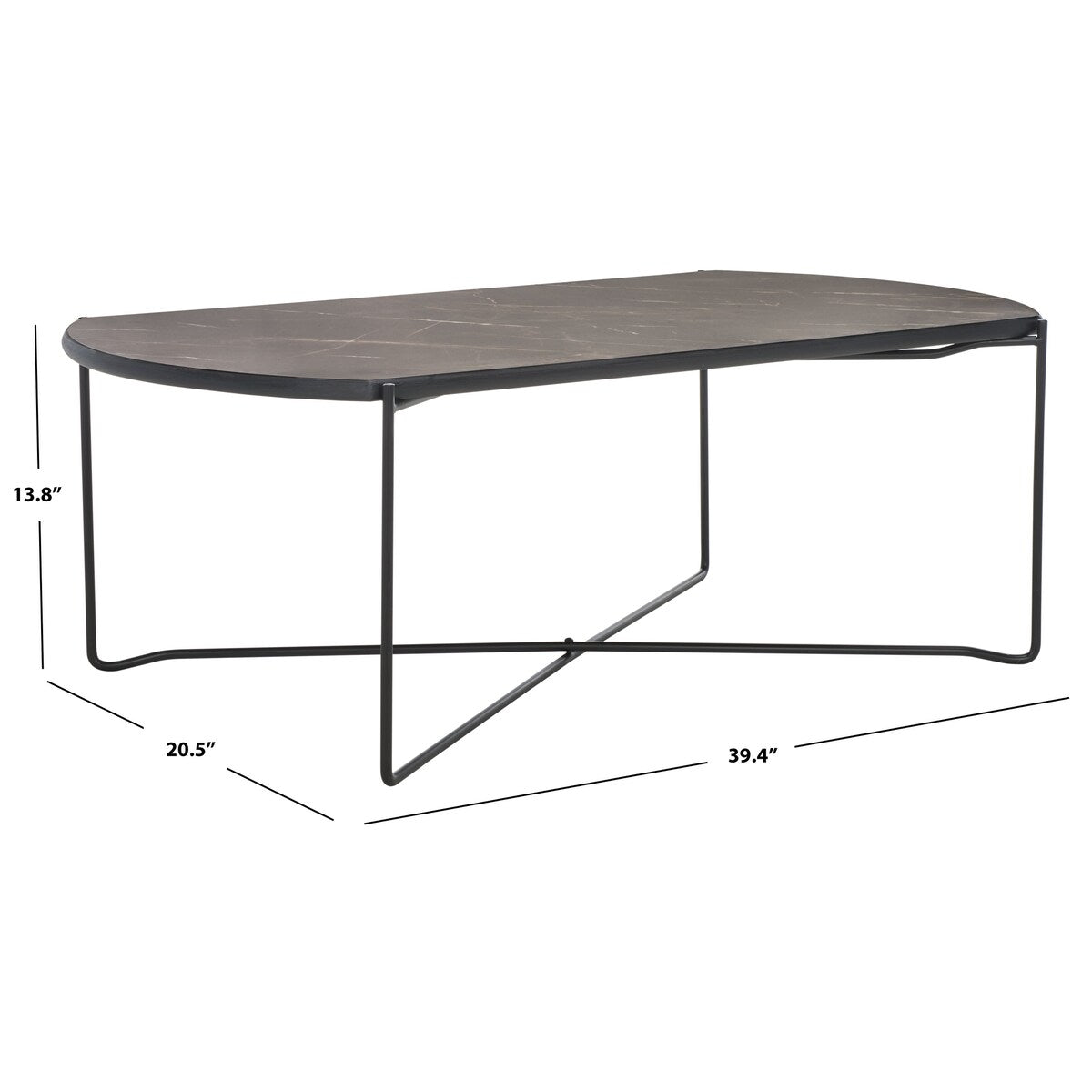 SAFAVIEH Leva Coffee Table - 39.4 In. W x 20.5 In. D x 13.8 In. H - 39Wx21Dx14H