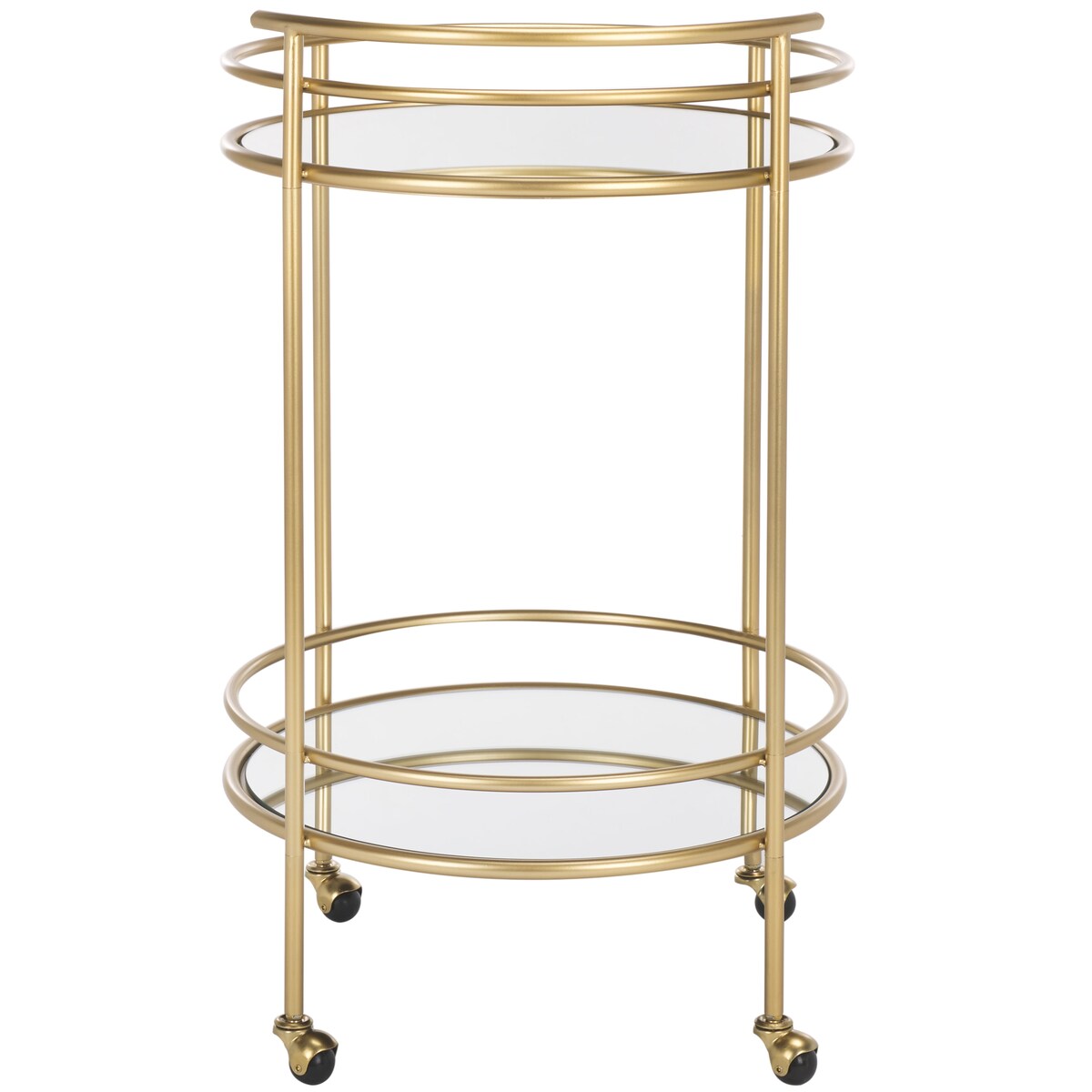 SAFAVIEH Liesegret 2-Tier Bar Cart - 22 In. W x 21.5 In. D x 35.8 In. H - 22Wx22Dx36H