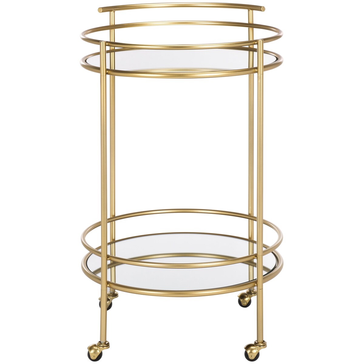 SAFAVIEH Liesegret 2-Tier Bar Cart - 22 In. W x 21.5 In. D x 35.8 In. H - 22Wx22Dx36H