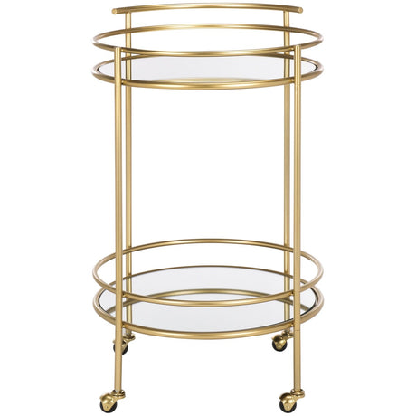 SAFAVIEH Liesegret 2-Tier Bar Cart - 22 In. W x 21.5 In. D x 35.8 In. H - 22Wx22Dx36H