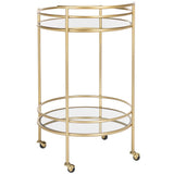 SAFAVIEH Liesegret 2-Tier Bar Cart - 22 In. W x 21.5 In. D x 35.8 In. H - 22Wx22Dx36H