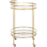 SAFAVIEH Liesegret 2-Tier Bar Cart - 22 In. W x 21.5 In. D x 35.8 In. H - 22Wx22Dx36H