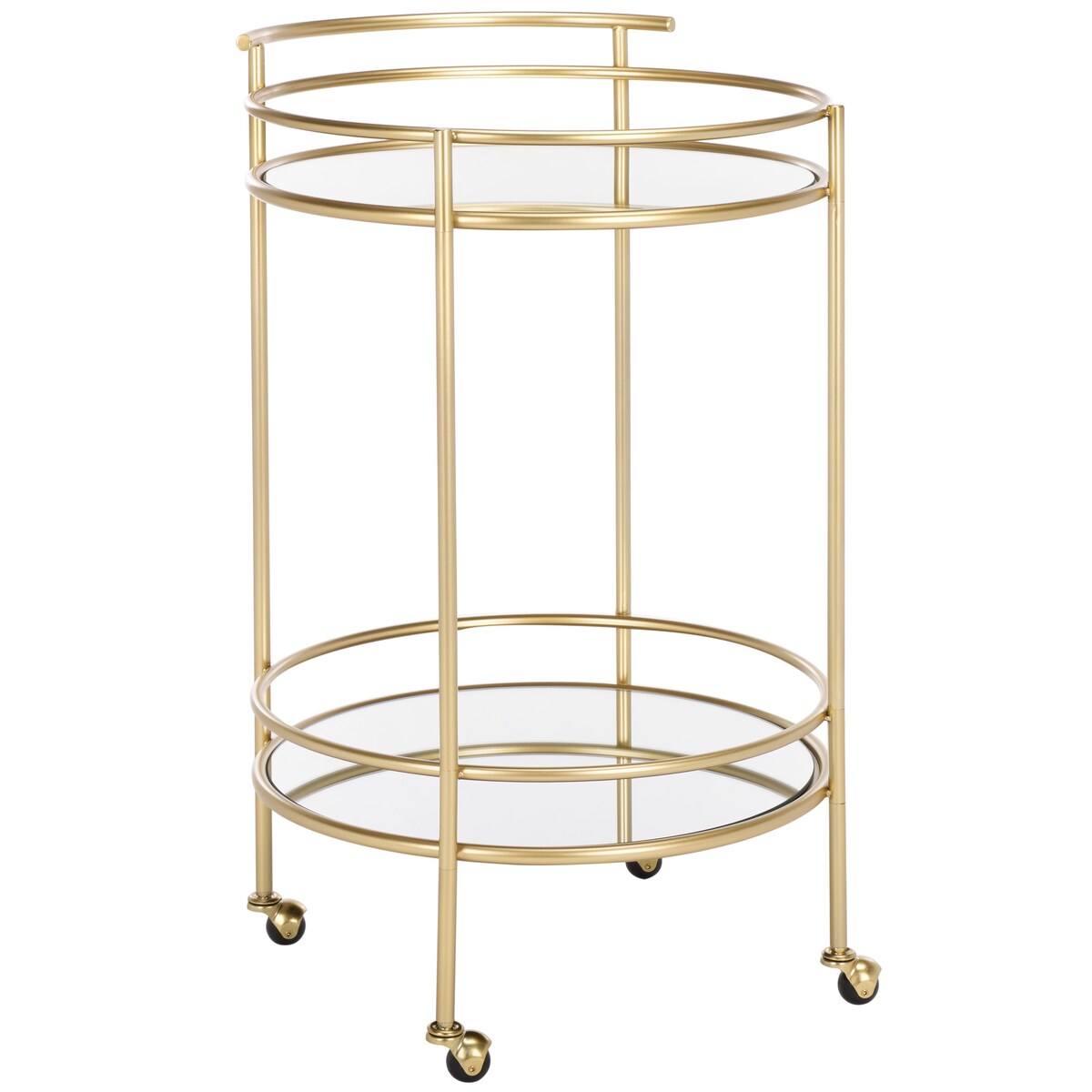 SAFAVIEH Liesegret 2-Tier Bar Cart - 22 In. W x 21.5 In. D x 35.8 In. H - 22Wx22Dx36H