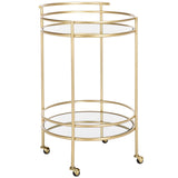 SAFAVIEH Liesegret 2-Tier Bar Cart - 22 In. W x 21.5 In. D x 35.8 In. H - 22Wx22Dx36H