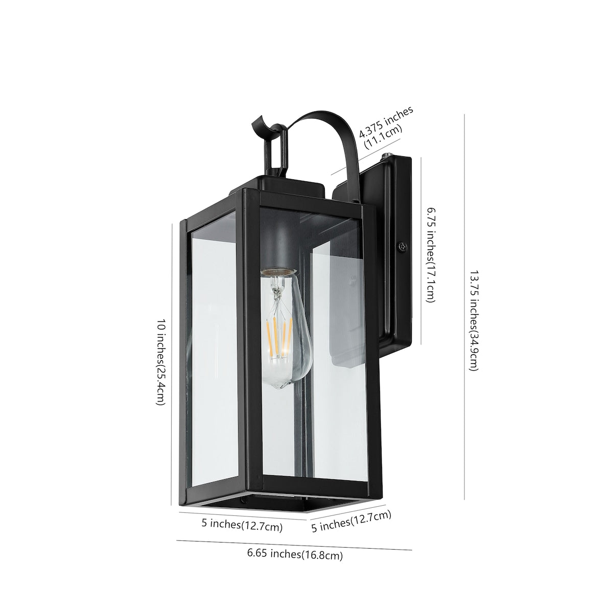 SAFAVIEH Lighting Adalgira Outdoor Wall Sconce - 5" W x 7" D x 14" H - 5Wx7Dx14H