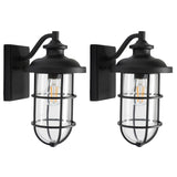 SAFAVIEH Lighting Adelle 9-inch Outdoor Wall Sconce [SET of 2] - 9Wx7Dx13H