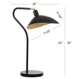 SAFAVIEH Lighting Adria 30-inch Adjustable Black/ Gold Task Table Lamp - 20"x10.16"x23-30"