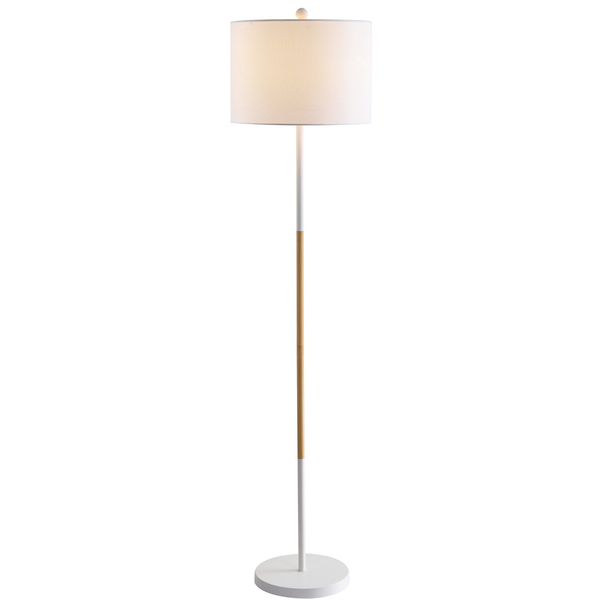 SAFAVIEH Lighting Aftina 59-inch White Led Floor Lamp - 14" x 14" x 58.5" - White/Wood Finish - 14Wx14Dx59H