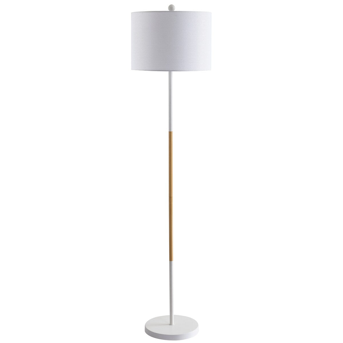 SAFAVIEH Lighting Aftina 59-inch White Led Floor Lamp - 14" x 14" x 58.5" - White/Wood Finish - 14Wx14Dx59H