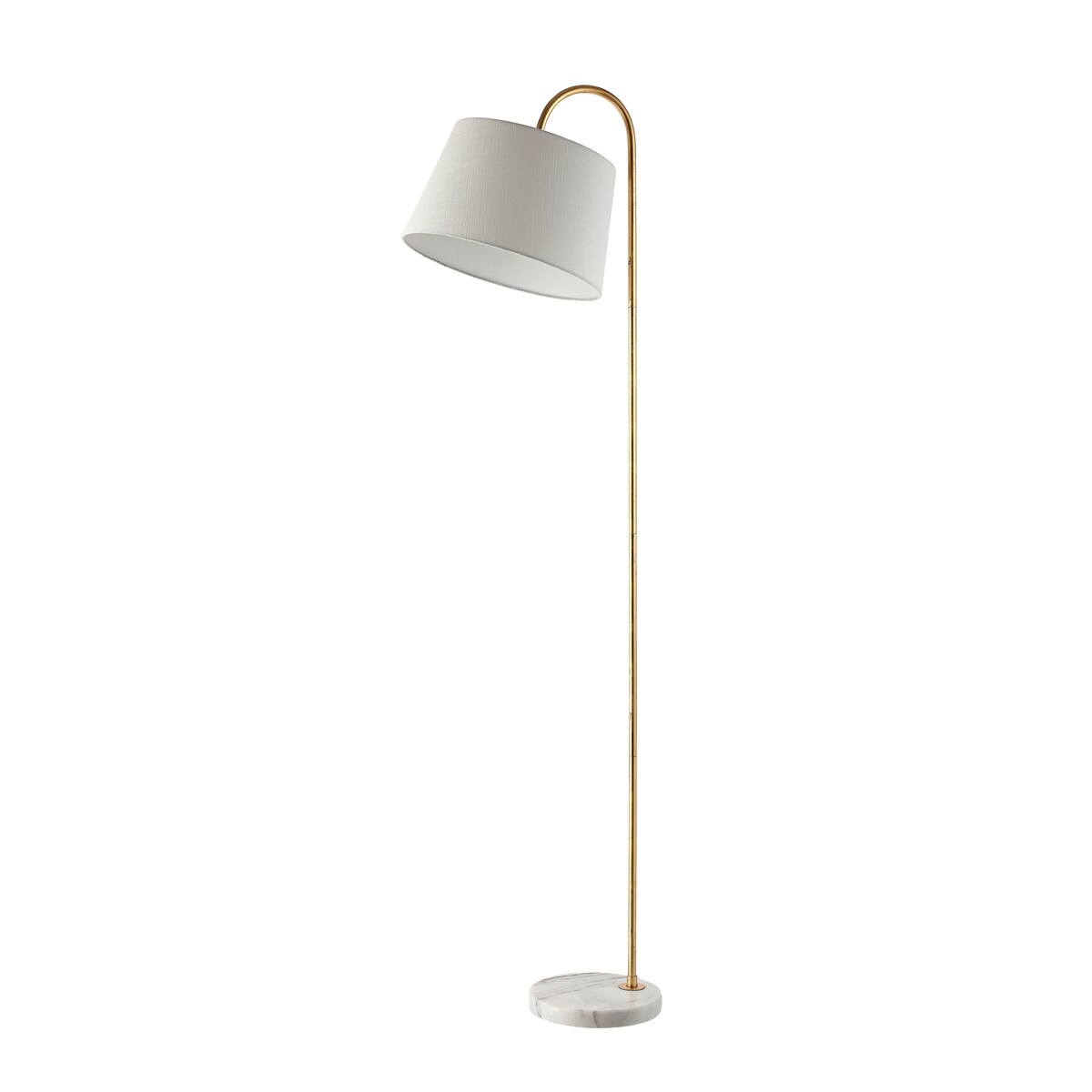 SAFAVIEH Lighting Afton 69-inch Curved Arc Floor Lamp - 20" x 15" x 68.5" - Gold/White - 20Wx15Dx69H