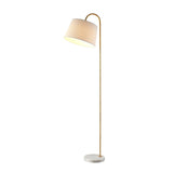 SAFAVIEH Lighting Afton 69-inch Curved Arc Floor Lamp - 20" x 15" x 68.5" - Gold/White - 20Wx15Dx69H