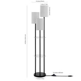 SAFAVIEH Lighting Alease 63-inch 2-Shelf 3-Light Led Floor Lamp - 14" W x 14" L x 62.5" H - Black - 14Wx14Dx63H