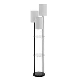 SAFAVIEH Lighting Alease 63-inch 2-Shelf 3-Light Led Floor Lamp - 14" W x 14" L x 62.5" H - Black - 14Wx14Dx63H