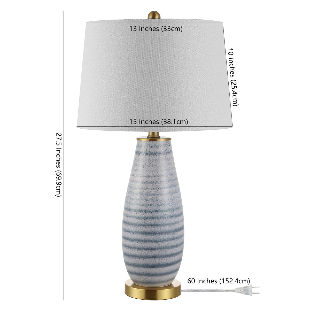 SAFAVIEH Lighting Alica 26.5-inch Glass Table Lamp - 15" x 15" x 26.5" - 15Wx15Dx27H