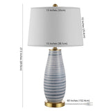 SAFAVIEH Lighting Alica 26.5-inch Glass Table Lamp - 15" x 15" x 26.5" - 15Wx15Dx27H