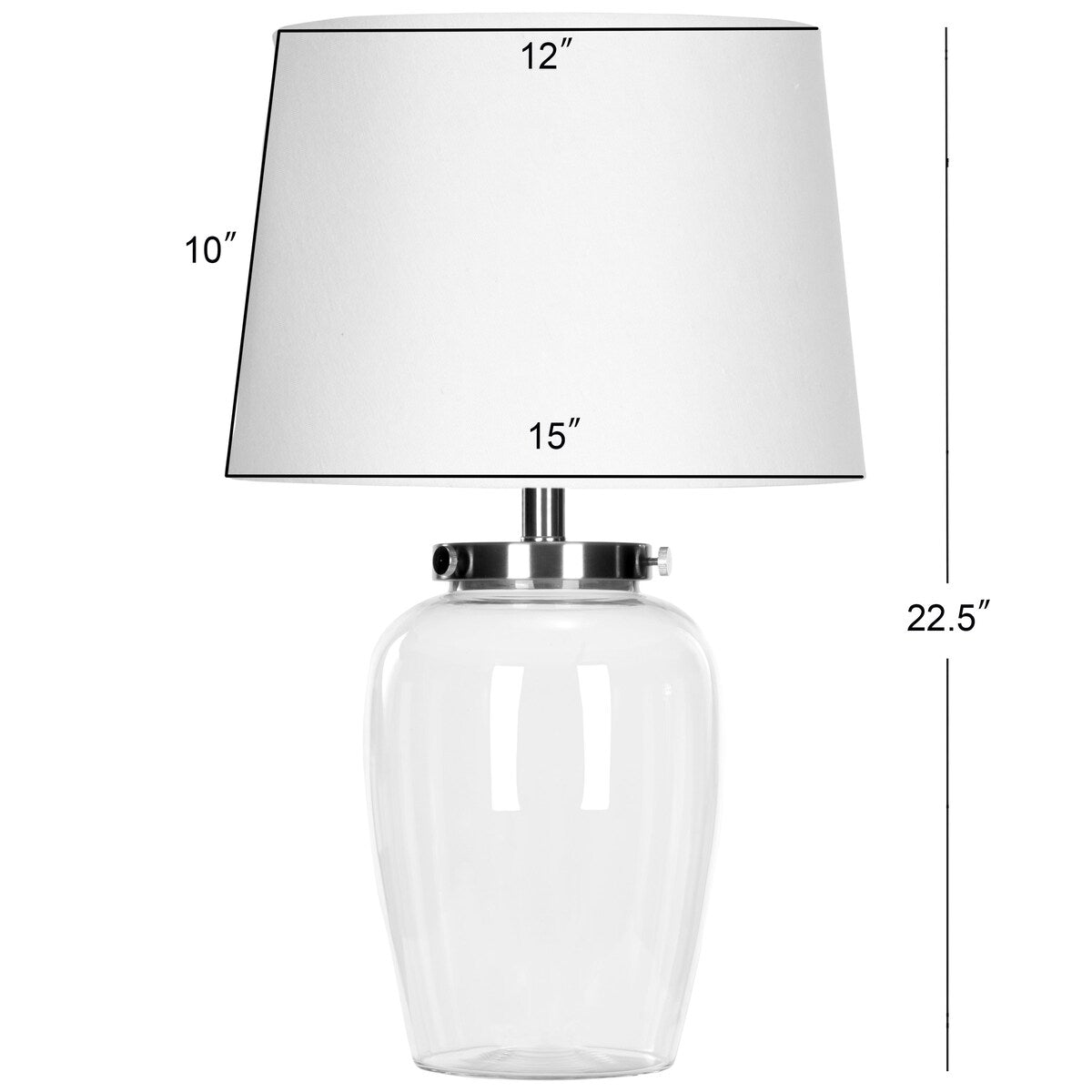 SAFAVIEH Lighting Alja 23-inch Clear Glass Table Lamp - 15"x15"x22.5" - 15Wx15Dx23H