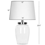 SAFAVIEH Lighting Alja 23-inch Clear Glass Table Lamp - 15"x15"x22.5" - 15Wx15Dx23H