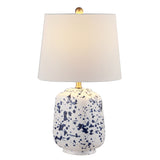 SAFAVIEH Lighting Alyona Navy Blue 23-inch Ceramic LED Table Lamp - 14" W x 12" L x 23" H - 14Wx12Dx23H