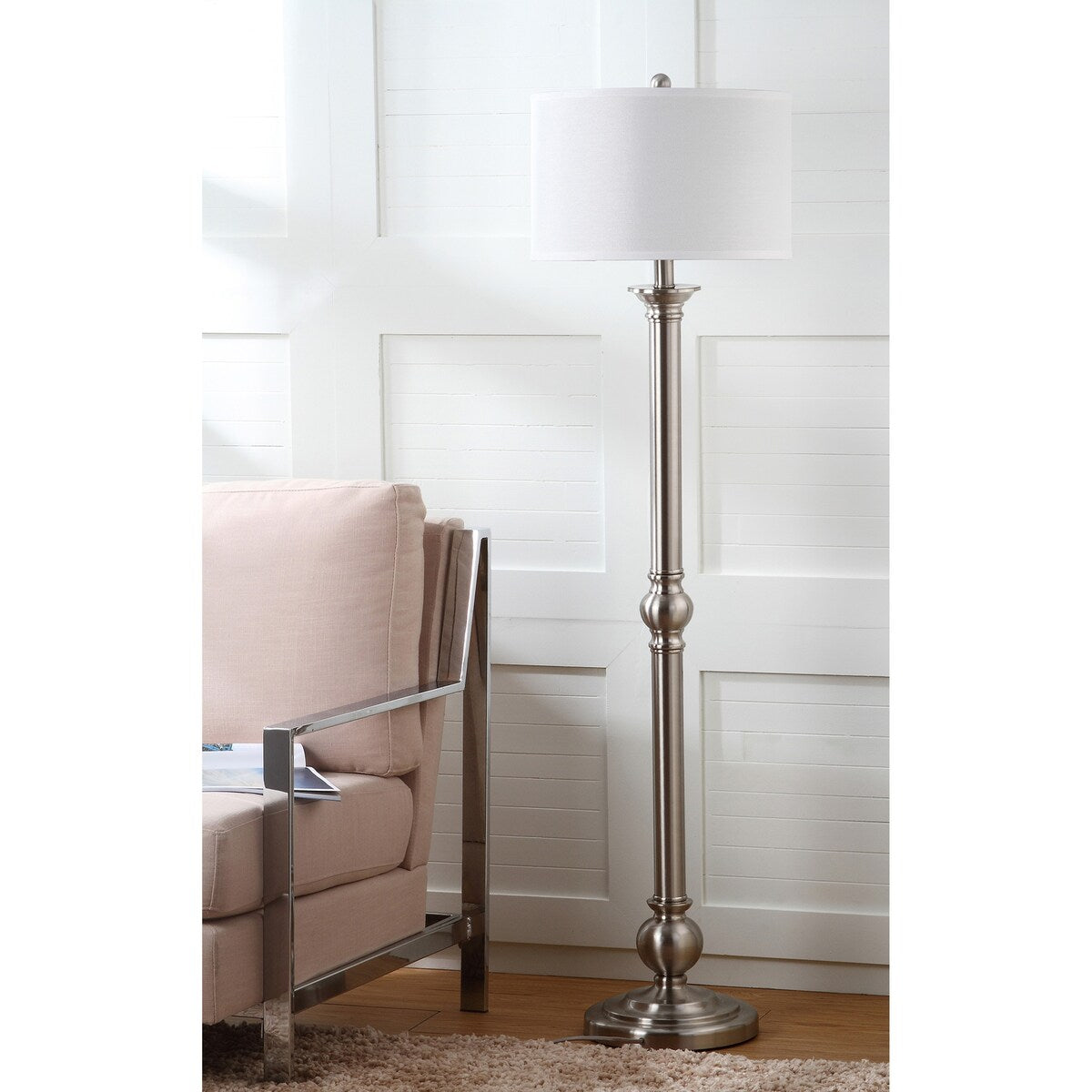 SAFAVIEH Lighting Alysia 60-inch Nickel Floor Lamp - 16"x16"x60" - 16Wx16Dx60H