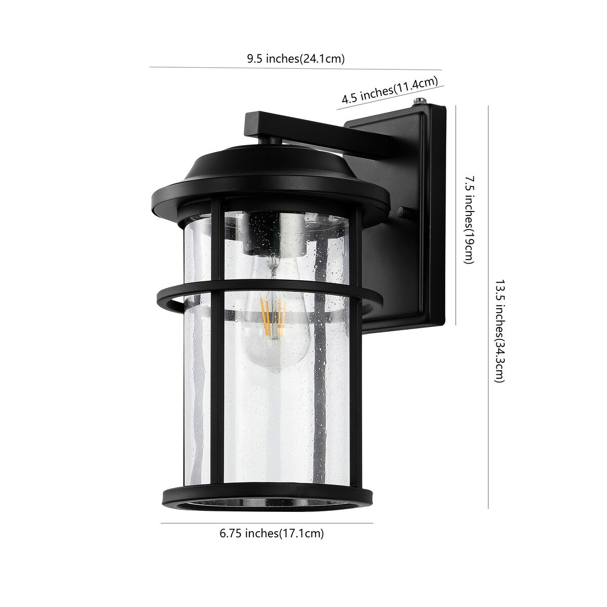 SAFAVIEH Lighting Andreiana Outdoor Wall Sconce - 8" W x 10" D x 14" H - 8Wx10Dx14H