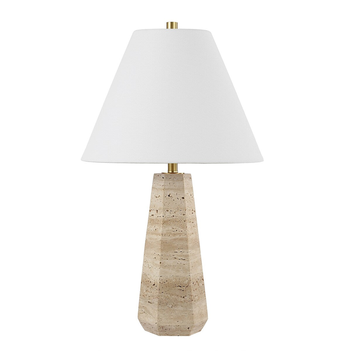 SAFAVIEH Lighting Aneliya Travertine 24-inch Table Lamp (LED Bulb Included) - 14 In. W x 14 In. D x 23.5 In. H - 14Wx14Dx24H