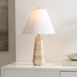 SAFAVIEH Lighting Aneliya Travertine 24-inch Table Lamp (LED Bulb Included) - 14 In. W x 14 In. D x 23.5 In. H - 14Wx14Dx24H