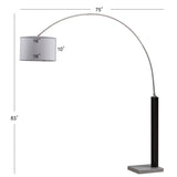 SAFAVIEH Lighting Angelic 83-inch Arc Floor Lamp - 75"x16"x83" - Black/Nickel - 75Wx16Dx83H